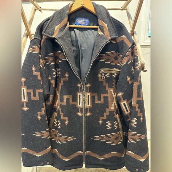 Pendleton Other - Pendleton  Vintage- Men's Black and Brown Geometric Jacket